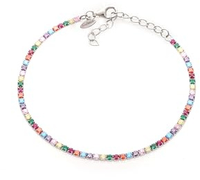 Louis Ciocchetti dal 1887 Tennis silver 925 armband med 5A zirkoner, elegant justerbart smycke för kvinnor - utsökt presentidé med lyxig förpackning - kvalitet tillverkad i Italien