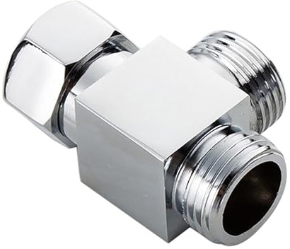 3 Wege 1/2 Zoll Messing Absperrventil T-Stück/Verteiler für Eckventile Umsteller aus Badezimmer Dusche Dusche T Adapter für Dusche Waschbecken WC Küche Bidet Absperrventil G1/2 Innen- & Außengewinde V