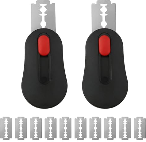 lasuroa 2 Pezzi Attrezzo per Incisione Pasta Pane, Estraibile e Magnetico con 10 Lamette Coltello Taglio Pasta in Acciaio Inossidabile per Forniture da Forno