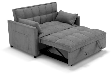 REDÒKASA Divano letto modello PALERMO con 2 cuscini, massima imbottitura, design adatto per ambienti classici e moderni (Grigio)