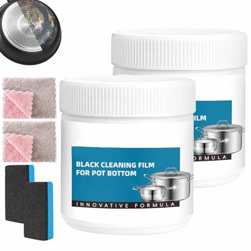 2Pcs Powerful Burnt Residue Remover Paste For Cookware,Multi-Purpose Powerful Cleaner,Removes Stubborn Stains On Stainless Steel,Surface-Friendly And Scratch-Free,For All Cookware Material