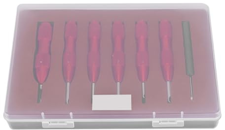 Clphendorine Juego de 7 piezas de cuchillas para abrir cajas de relojes, kit de herramientas para retirar la tapa trasera de relojes, mango ergonómico antideslizante compatible con múltiples