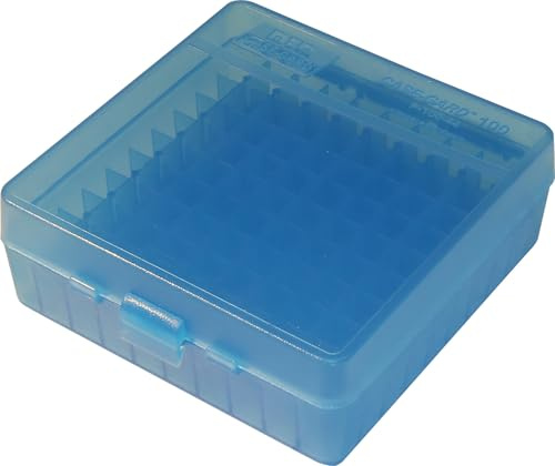 MTM 100 Round Flip-Top Ammo Box 41/44 Cal (Clear Blue)