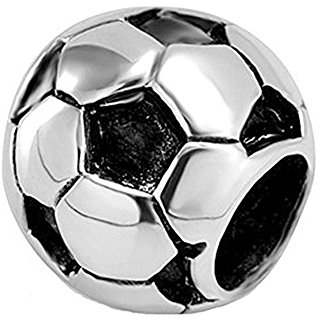 Fußball-Charm, 925er-Sterlingsilber, Sport-Charm, Geburtstags-Charm für Pandora-Charm-Armband (Fußball)