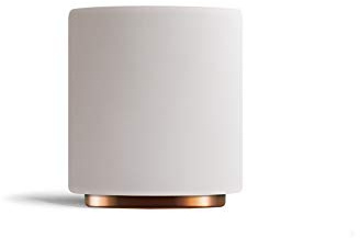Fellow Monty Milk Art Cups - Double Wall Ceramic Cortado Mug, Matte White with Copper Base, 4.5 oz Cup