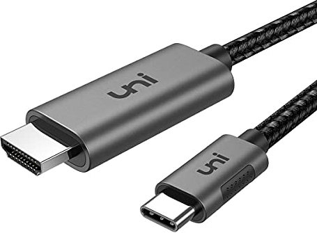 uni USB C to HDMI Cable (4K@60Hz, 2K@120Hz) Type-C to HDMI 2.0 [Thunderbolt 4/3 Compatible] for MacBook Pro/Air, iPhone 17 16 15, iPad Pro, Surface Pro, Pixel Book, Galaxy S10, and More-Grey-3m