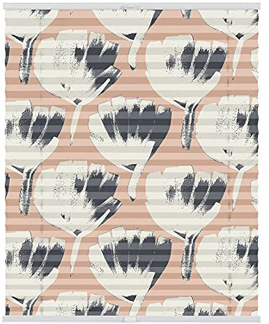 Lichtblick Plissee Klemmfix mit Motiv, ohne Bohren, Verspannt, Blickdicht, Lichtdruchlässig, Made in Germany, Julia Schumacher, Jumbo Flowers on Salmon - Rot 100 x 130 cm (B x L)