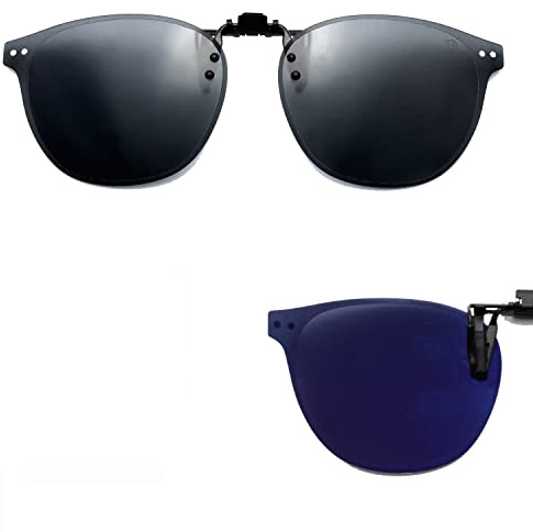CREYESTAL Clip Lunettes de Soleil Polarisées, Traité Anti-Reflets pour un Confort Visuel Optimal, Ultra Léger, Relevable, 100% Anti-UV, Certifié CE