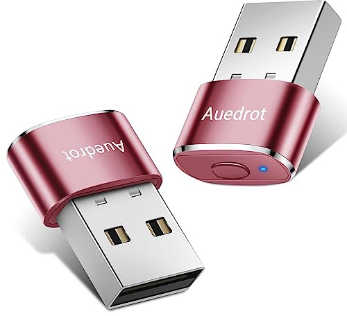 AUEDROT Mouse Jiggler, ej påvisbar, USB-mus Mover med strömbrytarknapp, metallmusrörelse automatisk musjiggator med 2 jigglerlägen, plug and play, håller dator/laptop vax, roséguld, 2 st