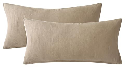 SOULFUL Doppelte Muslin Kissenbezug 40x80 Baumwolle, Helles Kaffeebraun