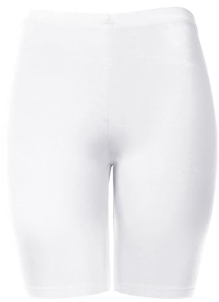 HATOPANTS Pantalones cortos de motociclista para mujer, suaves, de cintura alta, de algodón y elastano, 208-blanco-00, M