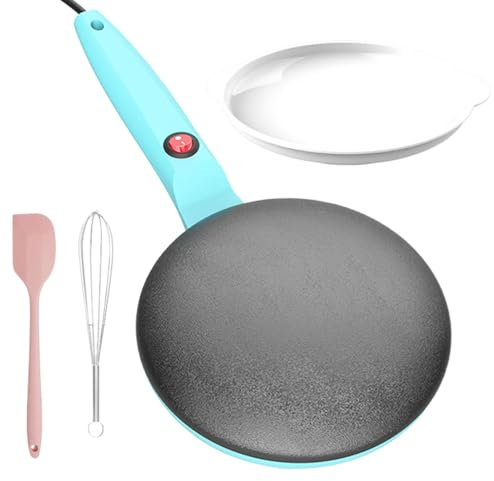 lyanny Crepera Eléctrica, Crepera Instantánea con Mango Antiadherente, Crepera Eléctrica Instantánea Antiadherente De 20 Cm, Control Automático De Temperatura, Fácil Limpieza