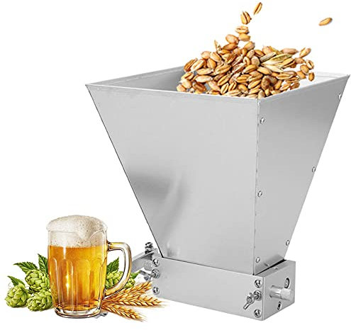 Generisch Mahlmühle, Getreidemühle aus Edelstahl, manuelle Küchenmaschine mit verstellbaren Walzen, professionelle Bierbrauanlage, Mahlmaschine für Weizen, Malz, Reis, Trauben und Sesam, Silber