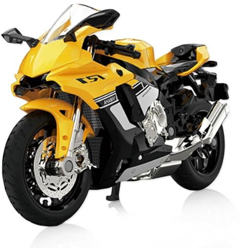 QYEHF Motorrad Spielzeug für Kinder,Friktion & beweglicher Fahrer-Figur, Spielzeug-Motorrad für Kinder Weihnachten GeburtstagParty Geschenke (gelb)