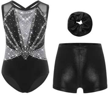 Oyolan 3 Pièces Ensemble de Gymnastique pour Fille Enfant
