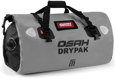 CommerceXone Borsa Moto Impermeabile 25/40/60L – Borsa Posteriore da Sella in PVC con Tasca Esterna a Rete per Viaggi e Outdoor