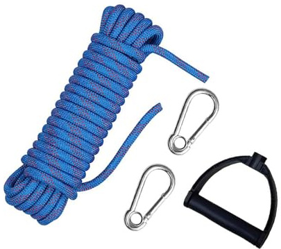 BCIOUS Corde de ski nautique avec poignée et mousqueton, corde de remorquage en nylon pour traîneau à tirer, wakeboard, ligne de sport nautique, corde de remorquage