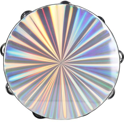 Asixxsix Tambourin Radiant, 8 Pouces 10 Pouces avec Jingle à Double Rangée pour Danser, Prier et Rassembler (10 Pouces)