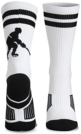 ChalkTalkSPORTS Hockey Socks - Mid Calf - White & Black - Player Adult