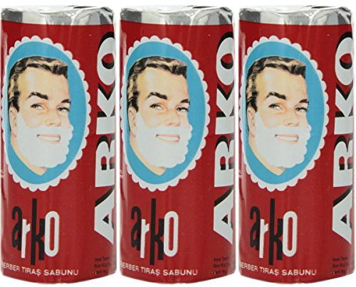 Rusty Bob - Original Traditionele Arko-nem Rasierseife,Rasier-Creme [after shave][Rasierwasser] Rasier-Schaum - 3 Stück Arko Rasierseife