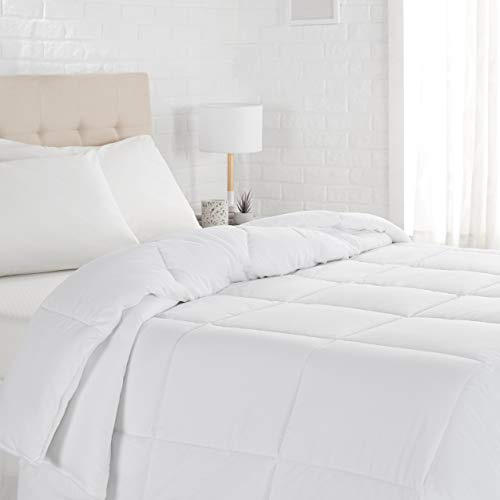 Amazon Basics Down Alternative Bedding Comforter Duvet Insert, King, White, Light, 260 cm x 230 cm