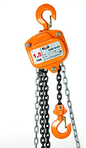 Pro-Lift-Werkzeuge 1500kg Kettenzug 3 m Hubhöhe Flaschenzug Hebezug Handkettenzug Kranzug 1500 kg Kran Kette Stirnradgetriebe 1,5 t