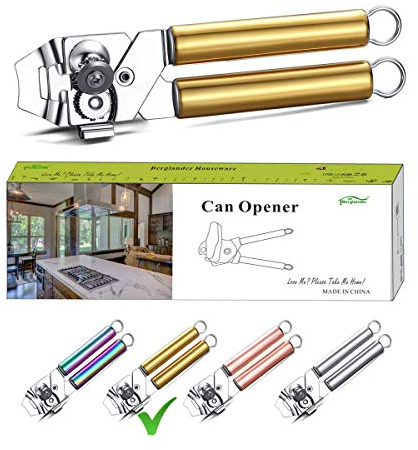 Berglander Dosenöffner, Edelstahl Gold Dosenöffner, Titan Vergoldungsgriff Dosenöffner Handheld, Smooth Edge Manueller Dosenöffner