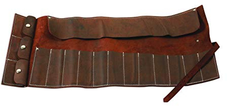 Gunson 77168 Leather Tool Roll Antique Finish 15 Pockets
