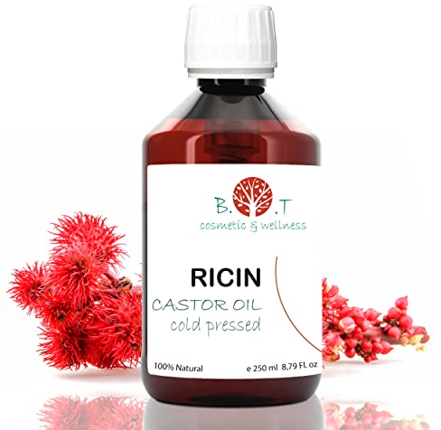 Olio di Ricino, Siero per Ciglia e Sopracciglia, Olio Riparatore per Capelli, Stimolante della Crescita, Idratante Barba, Anticaduta Naturale, Unghie e Cuticole, 250 ml