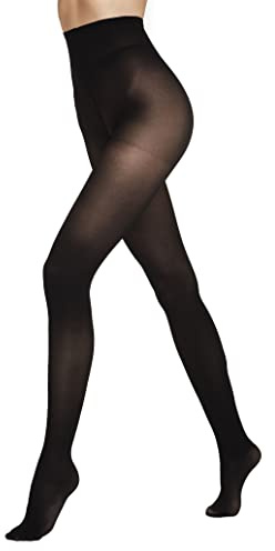 VENEZIANA NUOVA Vinterstrumpbyxor dam 40 den | varma leggings | termostrumpbyxor | termostrumpbyxor | hög midja stretch magkontroll form strumpbyxor dam genomskinliga, svart, M