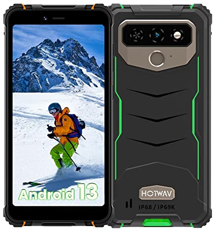 HOTWAV T5 MAX (2023) Android 13 Outdoor Handy, 6050mAh 4GB/64GB/1TB Erweiterbar 6.0 Zoll HD+ Display Outdoor Smartphone Ohne Vertrag Günstige, 13MP+5MP Dual SIM 4G Handy-Face ID/NFC/Fingerabdruck/IP68