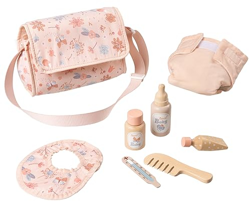 howa Puppenzubehör Puppenwickeltasche Wickeltasche für Puppen miniflowers incl. 7 TLG. Zubehör 2960