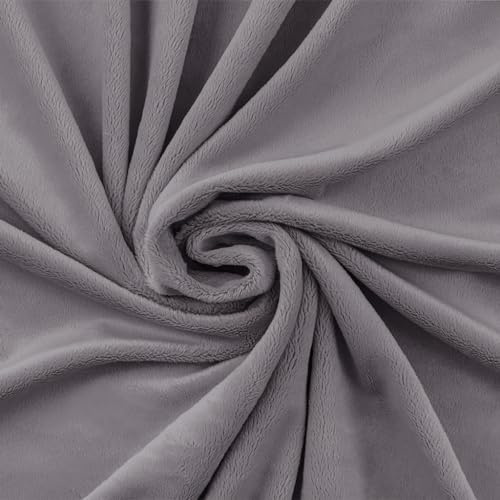 Textrend Stoff Minky - Plüschstoff - Meterware - 1 Meter 160 x 100 cm - Stoffe zum Nähen - Kinder - weich kuschelig - Glatt Grau