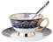 HUAMu Ensemble de tasse et soucoupes en porcelaine anglaise avec cuillères, motif jardin printanier, tasses à thé, tasses à café, tasses à thé en porcelaine florale