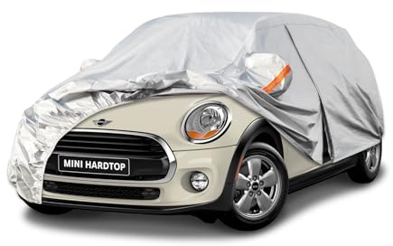 Kayme Bâche Voiture Étanche Respirante Compatible avec Mini Cooper 3 Portes (2014-2025), 6 Couches Housse de Protection Voiture Extérieur, Contre Pluie Soleil Poussière avec Zip et Doublure en Coton.