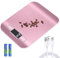 Balance de cuisine numérique - 10 kg/1 g - Rechargeable par USB - Avec écran LCD et fonction tare - Avec câble de charge de batterie - Or rose