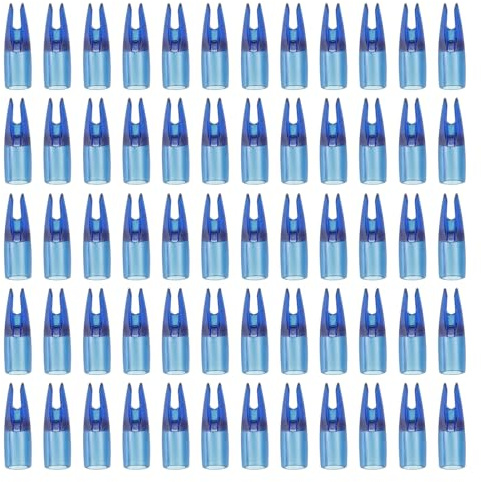 PATIKIL Tir Arc Flèches Encoches 7mm, 60 pcs Plastique Colle sur Flèche Encoche Remplacement pour Chasse Flèches Compound Arc Recourber Classique Arc, Bleu