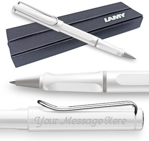 Lamy Safari Tintenroller mit Gravur/Personalisierung, Weiß