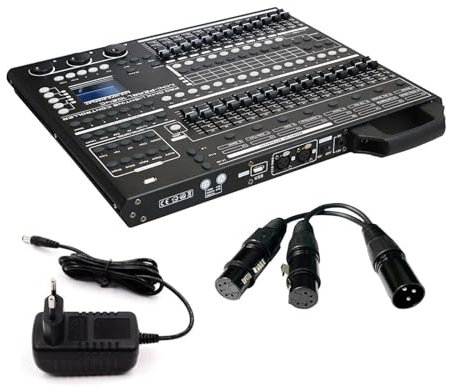Controlador de DJ, Potente controlador DMX ultrafino 1024, consola DMX512 adecuada for luz con cabezal móvil, serie de luces Par, equipo de iluminación de escenario(3000W)