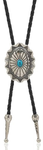 DOKRIN Cravate homme, collier homme, cravate noire, cravate en cuir noir pour hommes et femmes, style western