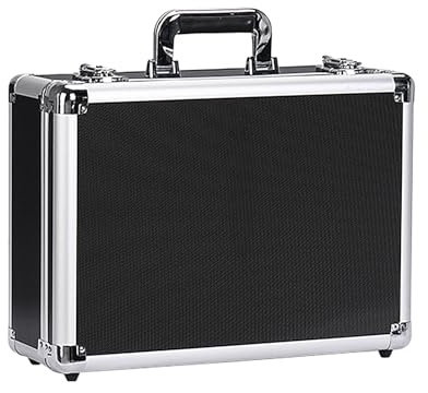 Aluminum Alloy Portable Toolbox, Aluminum Box With Handle 25.5x16.5x9.5cm, Tool Case With Foam Insert, Portable Dustproof Aluminium Case Storage Box For Instruments, Valuables, Tools