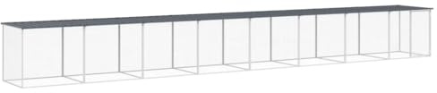 Mhdvray Pollaio con tetto, 803 x 98 x 90 cm, in acciaio zincato, recinto per polli e piccoli animali, stabile con porta, antracite