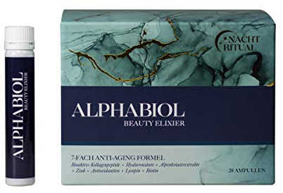 alphabiol Kollagen + Hyaluronsäure – Luxus Beauty-Drink I Schöne Haut von innen I Hochwertige Inhaltsstoffe I Made in Germany (28 Trinkampullen)…