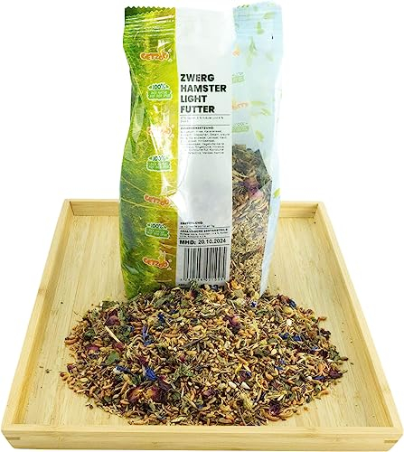 Getzoo Zwerghamster Lightfutter 500g | Naturnahe Ernährung | Steppen-Inspiration | Vielfältige Saaten & Pflanzenteile | Leichte Formel gegen Übergewicht | Diabetes-Freundlich