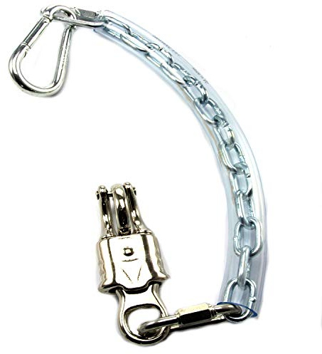 Anbindekette 120cm ummantelt Panikhaken Karabiner Kette PVC-Überzug