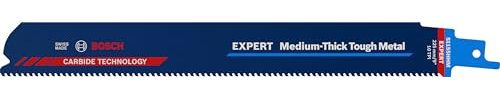 Bosch Professional 1x Hoja de sierra sable Expert ‘Medium-Thick Tough Metal’ S 1155 HHM (para Acero resistente, Láminas de acero inoxidable, Longitud 225 mm, accesorios Sierra sable)