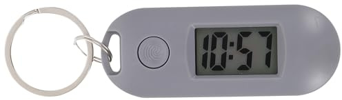 Hemobllo Digital Keychain Watch, Silent Mini Pocket Watch with Clip & Backlight, Electronic Exam Clock for Students, Nurses, Backpacks & Outdoor Travel - Battery Included (Grey)