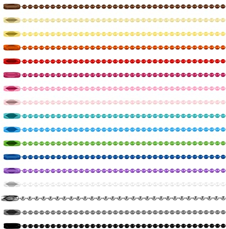 100 collane per portachiavi, catena a sfere colorate, in acciaio inox, in metallo, con connettori, per ciondoli al neon 80, accessori per gioielli, progetti fai da te, ornamenti da appendere, ferro