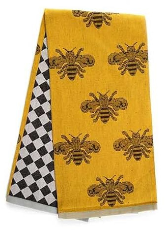MACKENZIE-CHILDS Cotton Dish Towel, Cute Decorative Kitchen Dish Towel for Cleaning and Home Decor, Queen Bee Woven