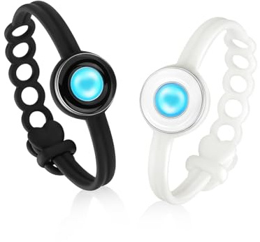 TOTWOO Bracelets Colorful Vibration & Light-Up for Long-Distance Love Bluetooth Pairing Jewelry for Couples
